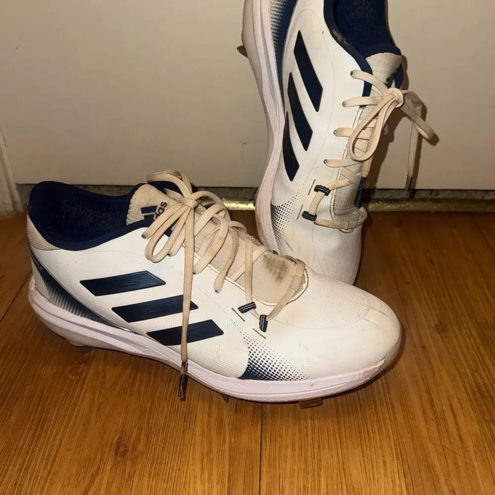 Adidas PureHustle Metal Baseball Softball Cleats Men’s Size 11 White Navy